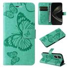 For Huawei nova 12 SE / nova 11 SE 3D Butterfly Embossed Pattern Flip Leather Phone Case(Green) - 1