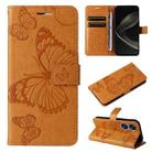 For Huawei nova 12 SE / nova 11 SE 3D Butterfly Embossed Pattern Flip Leather Phone Case(Yellow) - 1