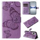 For Huawei nova 12s 3D Butterfly Embossed Pattern Flip Leather Phone Case(Purple) - 1