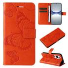 For Huawei nova 12s 3D Butterfly Embossed Pattern Flip Leather Phone Case(Orange) - 1