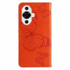 For Huawei nova 12s 3D Butterfly Embossed Pattern Flip Leather Phone Case(Orange) - 3