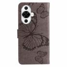 For Huawei nova 12s 3D Butterfly Embossed Pattern Flip Leather Phone Case(Grey) - 3