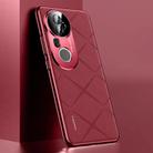 For vivo S20 Pro Plain Leather PC Phone Case(Wine Red) - 1