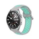 For Galaxy Watch 3 45mm Silicone Two-color Watch Band, Size: 22mm(Grey Teal) - 1