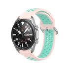 For Galaxy Watch 3 45mm Silicone Two-color Watch Band, Size: 22mm(Light Pink Teal) - 1