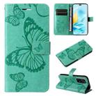 For Honor 200 Lite Global 3D Butterfly Embossed Pattern Flip Leather Phone Case(Green) - 1