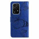 For Honor 200 Lite Global 3D Butterfly Embossed Pattern Flip Leather Phone Case(Blue) - 3