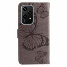 For Honor 200 Lite Global 3D Butterfly Embossed Pattern Flip Leather Phone Case(Grey) - 3