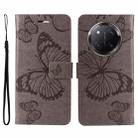 For Honor X9C 5G Global 3D Butterfly Embossed Pattern Flip Leather Phone Case(Grey) - 2