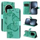 For Honor Magic7 5G 3D Butterfly Embossed Pattern Flip Leather Phone Case(Green) - 1