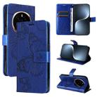 For Honor Magic7 5G 3D Butterfly Embossed Pattern Flip Leather Phone Case(Blue) - 1