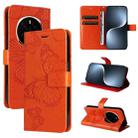 For Honor Magic7 5G 3D Butterfly Embossed Pattern Flip Leather Phone Case(Orange) - 1