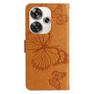 For Xiaomi Poco F6 3D Butterfly Embossed Pattern Flip Leather Phone Case(Yellow) - 3