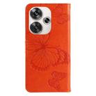 For Xiaomi Poco F6 3D Butterfly Embossed Pattern Flip Leather Phone Case(Orange) - 3