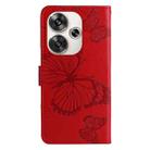 For Xiaomi Poco F6 3D Butterfly Embossed Pattern Flip Leather Phone Case(Red) - 3