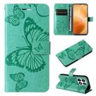 For Xiaomi 14T Pro 3D Butterfly Embossed Pattern Flip Leather Phone Case(Green) - 1