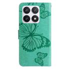 For Xiaomi 14T Pro 3D Butterfly Embossed Pattern Flip Leather Phone Case(Green) - 3