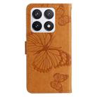 For Xiaomi 14T Pro 3D Butterfly Embossed Pattern Flip Leather Phone Case(Yellow) - 3