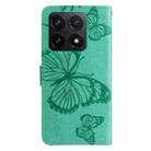 For Xiaomi 14T 3D Butterfly Embossed Pattern Flip Leather Phone Case(Green) - 3