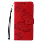 For Xiaomi 14T 3D Butterfly Embossed Pattern Flip Leather Phone Case(Red) - 2