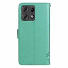 For Motorola Edge 50 Pro Tree & Cat Embossed Pattern Flip Leather Phone Case(Green) - 3