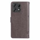 For Motorola Edge 50 Pro Tree & Cat Embossed Pattern Flip Leather Phone Case(Grey) - 3