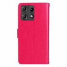 For Motorola Edge 50 Pro Tree & Cat Embossed Pattern Flip Leather Phone Case(Rose Red) - 3