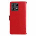 For Motorola Edge 50 Pro Tree & Cat Embossed Pattern Flip Leather Phone Case(Red) - 3