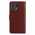 For Motorola Edge 50 Pro Tree & Cat Embossed Pattern Flip Leather Phone Case(Coffee) - 3