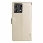 For Motorola Edge 50 Pro Tree & Cat Embossed Pattern Flip Leather Phone Case(Gold) - 3