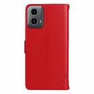 For Motorola Moto G34 Tree & Cat Embossed Pattern Flip Leather Phone Case(Red) - 3