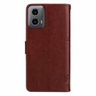 For Motorola Moto G34 Tree & Cat Embossed Pattern Flip Leather Phone Case(Coffee) - 3