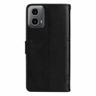 For Motorola Moto G34 Tree & Cat Embossed Pattern Flip Leather Phone Case(Black) - 3