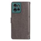 For Motorola Edge 50 5G Tree & Cat Embossed Pattern Flip Leather Phone Case(Grey) - 3