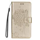 For Motorola Edge 50 5G Tree & Cat Embossed Pattern Flip Leather Phone Case(Gold) - 2