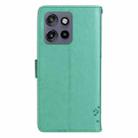 For Motorola Edge 50 Neo Tree & Cat Embossed Pattern Flip Leather Phone Case(Green) - 3