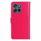 For Motorola Edge 50 Neo Tree & Cat Embossed Pattern Flip Leather Phone Case(Rose Red) - 3