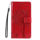 For Motorola Edge 50 Neo Tree & Cat Embossed Pattern Flip Leather Phone Case(Red) - 2