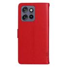 For Motorola Edge 50 Neo Tree & Cat Embossed Pattern Flip Leather Phone Case(Red) - 3