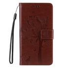 For Motorola Edge 50 Neo Tree & Cat Embossed Pattern Flip Leather Phone Case(Coffee) - 2