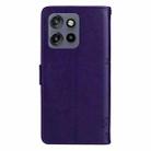 For Motorola Edge 50 Neo Tree & Cat Embossed Pattern Flip Leather Phone Case(Purple) - 3