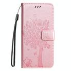 For Motorola Moto G35 Tree & Cat Embossed Pattern Flip Leather Phone Case(Rose Gold) - 2