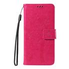 For Motorola Moto G05 Tree & Cat Embossed Pattern Flip Leather Phone Case(Rose Red) - 2