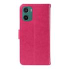 For Motorola Moto G05 Tree & Cat Embossed Pattern Flip Leather Phone Case(Rose Red) - 3