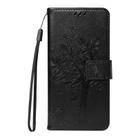 For Motorola Moto G05 Tree & Cat Embossed Pattern Flip Leather Phone Case(Black) - 2