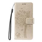 For Motorola Moto G05 Tree & Cat Embossed Pattern Flip Leather Phone Case(Gold) - 2