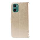 For Motorola Moto G05 Tree & Cat Embossed Pattern Flip Leather Phone Case(Gold) - 3