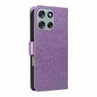 For Motorola Moto G56 5G Tree & Cat Embossed Pattern Flip Leather Phone Case(Light Purple) - 3