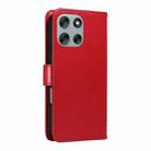 For Motorola Moto G56 5G Tree & Cat Embossed Pattern Flip Leather Phone Case(Red) - 3