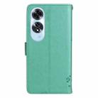 For OPPO A60 4G Global Tree & Cat Embossed Pattern Flip Leather Phone Case(Green) - 3